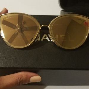Chanel 18k Gold Mirror Sunglasses
